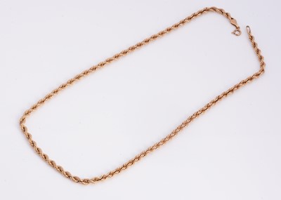 Lot 46 - A 9ct gold rope chain