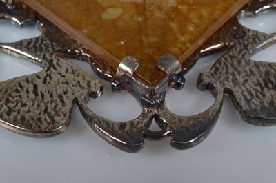 Lot 51 - A large & glass & enamel Pat Cheney 'Chene d'Glas' brooch