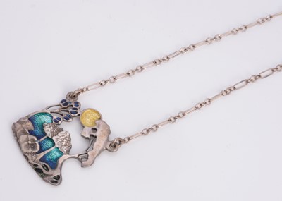 Lot 57 - An enamelled Pat Cheney Tree pendant necklace