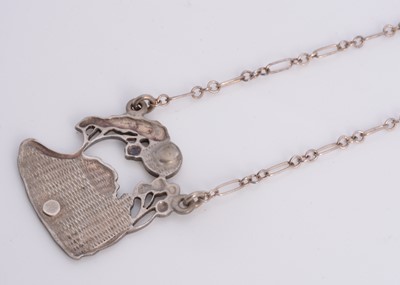 Lot 57 - An enamelled Pat Cheney Tree pendant necklace