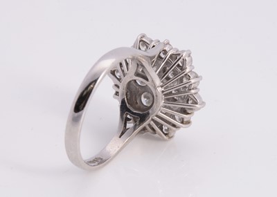 Lot 74 - A 18ct white gold diamond cluster ring