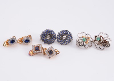 Lot 79 - Four pairs of silver clip on back earrings