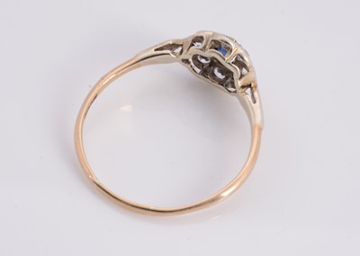 Lot 96 - A 9ct gold diamond & sapphire cluster dress ring