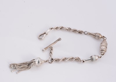 Lot 118 - A fancy white metal albert chain