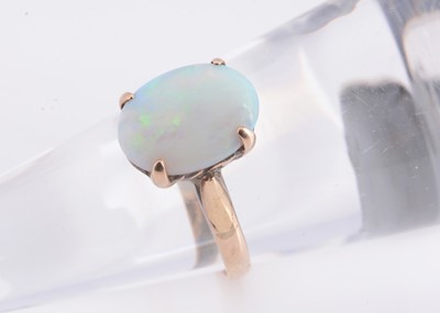 Lot 166 - A opal yellow metal dress ring