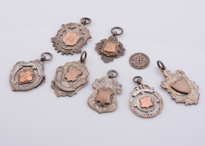 Lot 204 - A collection of silver sporting medallions