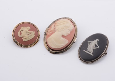 Lot 215 - Two Wedgwood cameo brooches