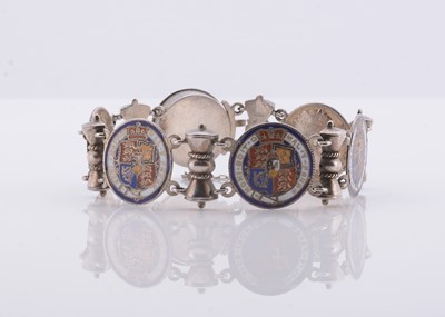 Lot 228 - A coin enamelled bracelet