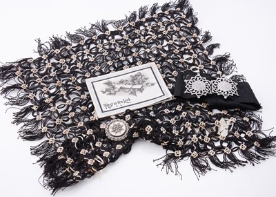 Lot 243 - An Victorian mourning brooch & silver engraved two part buckle