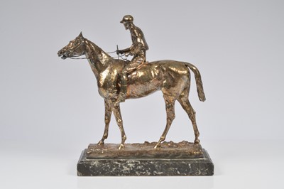 Lot 318 - A late Victorian silver plated model of a race horse and jockey by Elkington & Co and designed by Adrian Jones