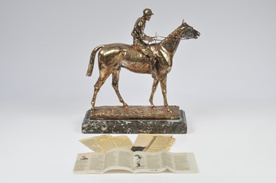 Lot 318 - A late Victorian silver plated model of a race horse and jockey by Elkington & Co and designed by Adrian Jones
