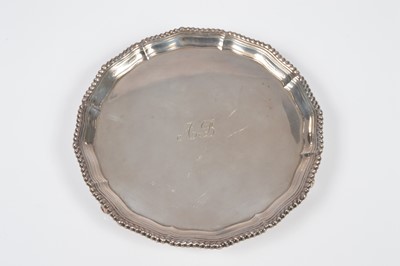 Lot 319 - A late 1950s silver card tray by CJV Co