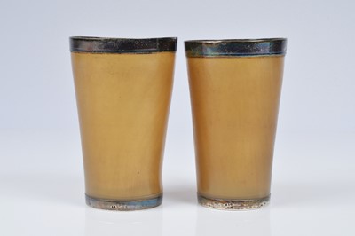 Lot 320 - A pair of Victorian horn beakers
