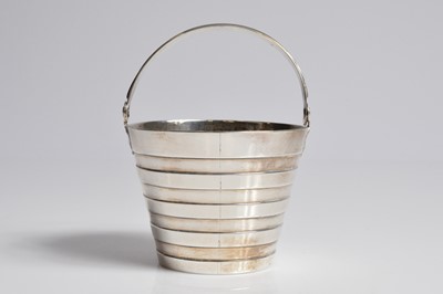 Lot 330 - A George II silver miniature peat bucket by HS HB