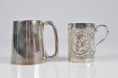 Lot 334 - Two silver Christening mugs