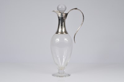 Lot 342 - A modern glass and silver mounted Claret jug