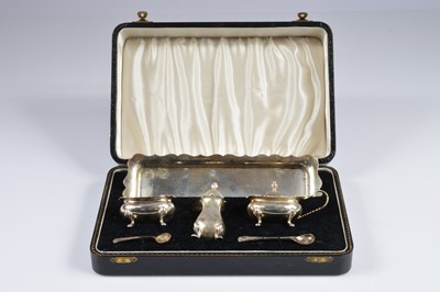 Lot 351 - A 1960s silver cruet set