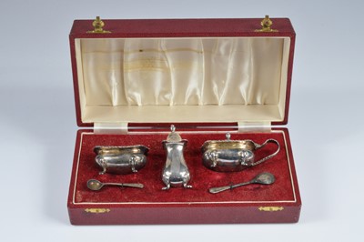 Lot 352 - A 1960s silver cruet set
