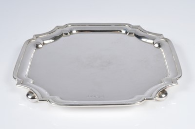 Lot 384 - A George VI silver salver by Walker & Hall