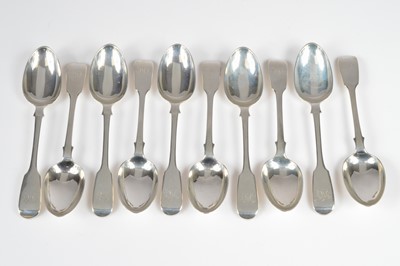 Lot 385 - A set of ten Victorian silver dessert spoons by George Adams
