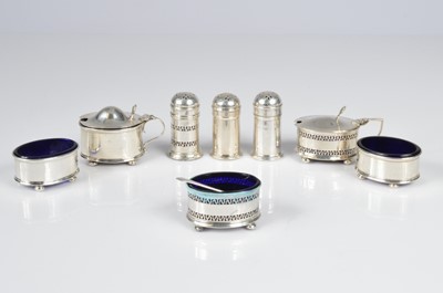 Lot 394 - A group of silver cruet items