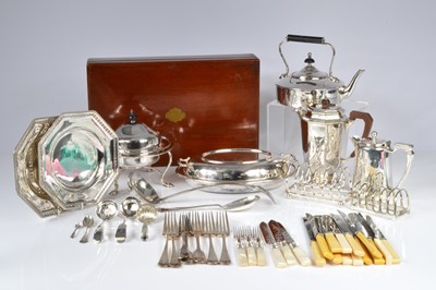Lot 396 - A collection of Victorian and later silver plated items
