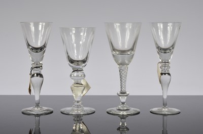 Lot 7 - Four second half 20th century Cumbria Crystal large glass goblets