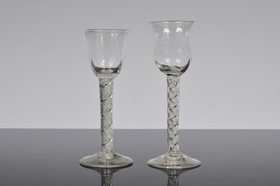 Lot 15 - Two late Georgian cordial drinking glasses