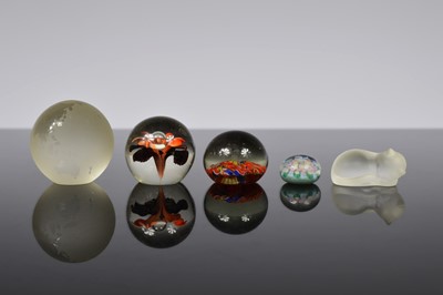 Lot 23 - Five small glass paperweights