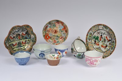 Lot 57 - Six Chinese porcelain tea bowls and five other items