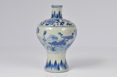 Lot 73 - A late Ching Dynasty Chinese blue and white porcelain vase