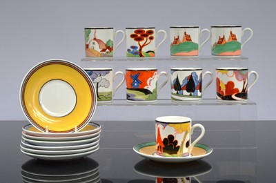 Lot 94 - A modern set of Wedgwood porcelain Café Chic collection inspired by Clarice Cliff designs