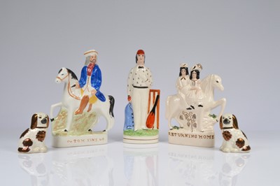 Lot 132 - Five Staffordshire pottery items