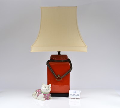 Lot 133 - A pair of large ceramic lamps