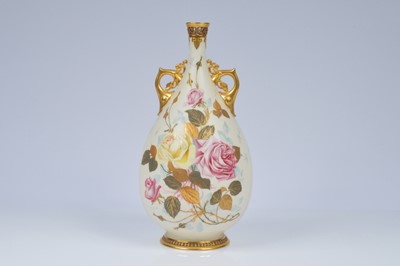 Lot 138 - A late Victorian Royal Worcester ivory porcelain vase