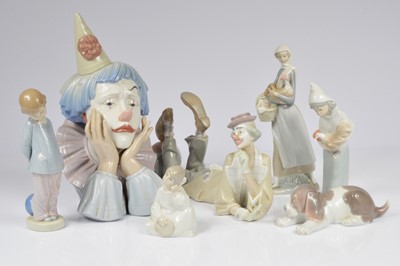 Lot 148 - Seven late 20th century Lladro and Nao porcelain figures