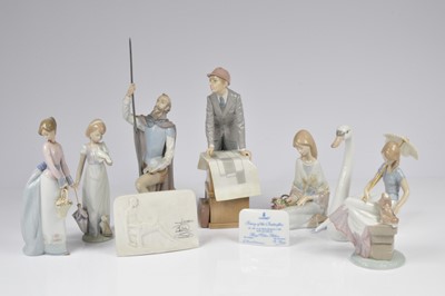 Lot 153 - A group of nine Lladro porcelain items