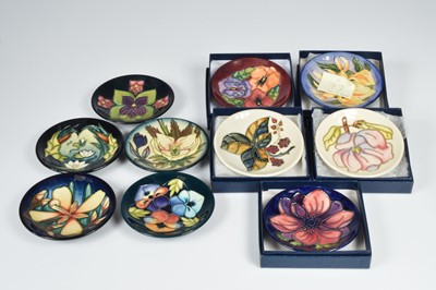 Lot 166 - A group of ten modern Moorcroft Pottery pin dishes