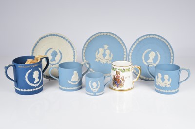 Lot 175 - Eight Wedgwood Jasperware and one Wedgwood Pottery Commemorative items