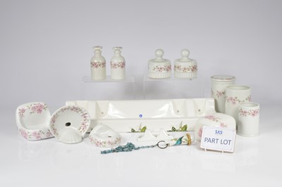 Lot 183 - A collection of mid 20th century French porcelain bathroom accessories and decorations