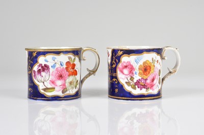 Lot 195 - A pair of early 19th century Staffordshire porcelain mugs