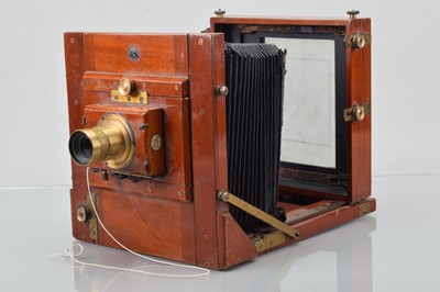 Lot 4 - A W Butcher & Sons Ltd Half Plate Mahogany & Brass Tailboard Camera