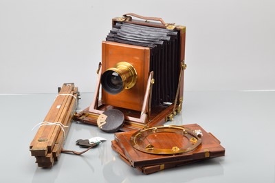 Lot 5 - A Mc Kellen's Double Pinion Treble Patent Whole Plate Mahogany & Brass Field Camera
