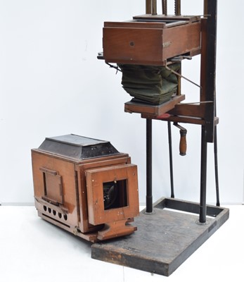 Lot 7 - A Mahogany & Brass Vertical Enlarger