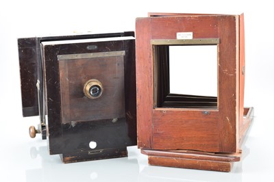 Lot 9 - Two Mahogany & Brass Studio Cameras