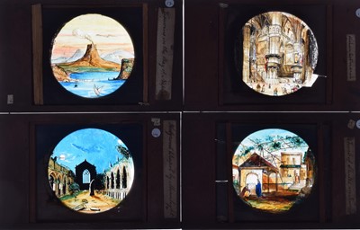 Lot 15 - Twenty 3½x4'' Mahogany Mounted Magic Lantern Slides