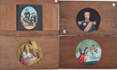Lot 16 - Twelve Mahogany Mounted Magic Lantern Slides