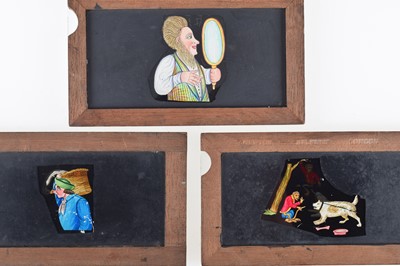 Lot 25 - Thirty Four Mahogany Mounted Slipping Magic Lantern Slides