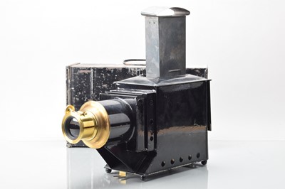 Lot 59 - A Black Tinplate and Brass Magic Lantern