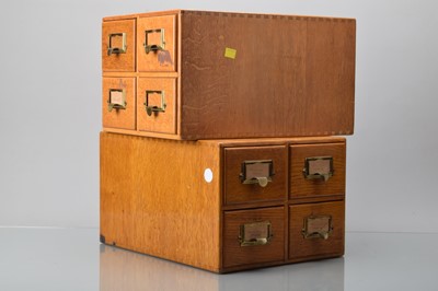 Lot 60 - A Pair of Oak four Drawer Index Card Draws